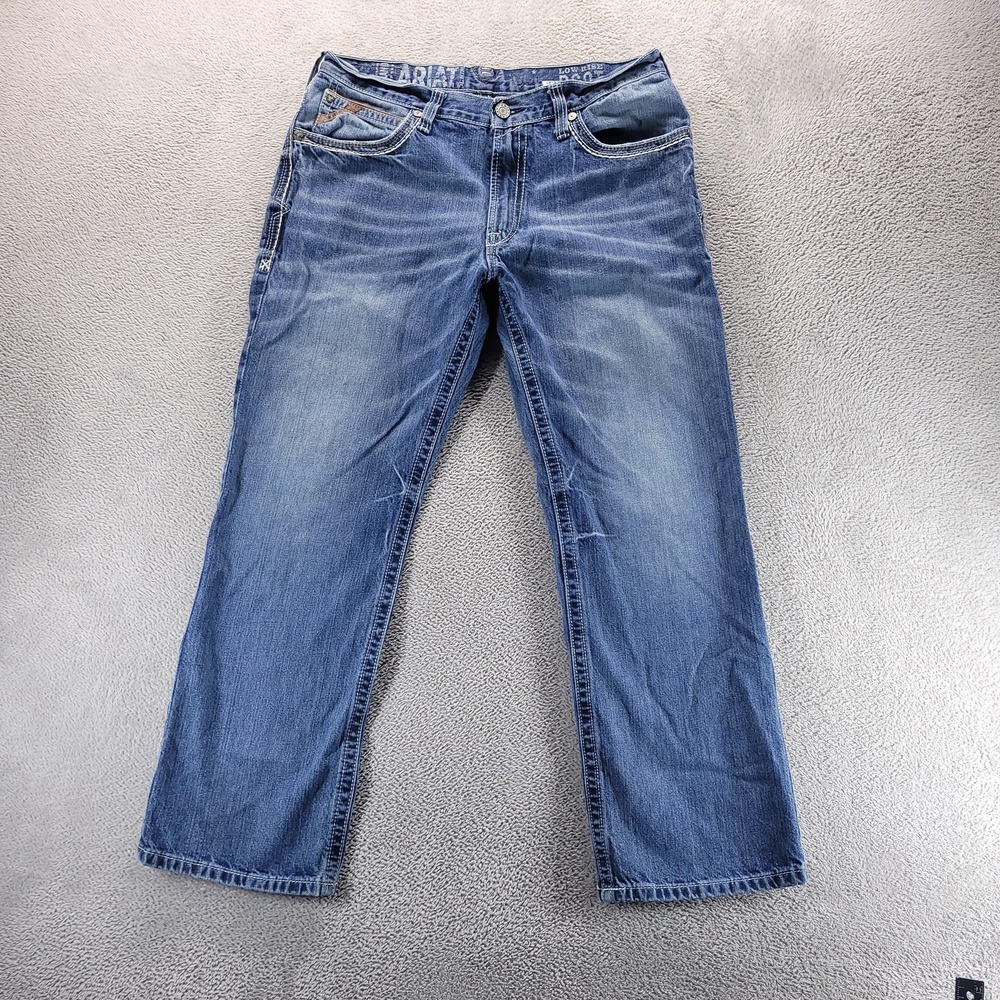 Ariat M4 Jeans Mens 34x30 Blue Low Rise Bootcut Medium Wash Denim Comfort
